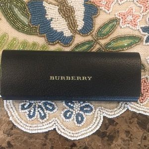 Burberry Black Leather Eyeglasses Sunglasses Hard Case Magnetic Closure